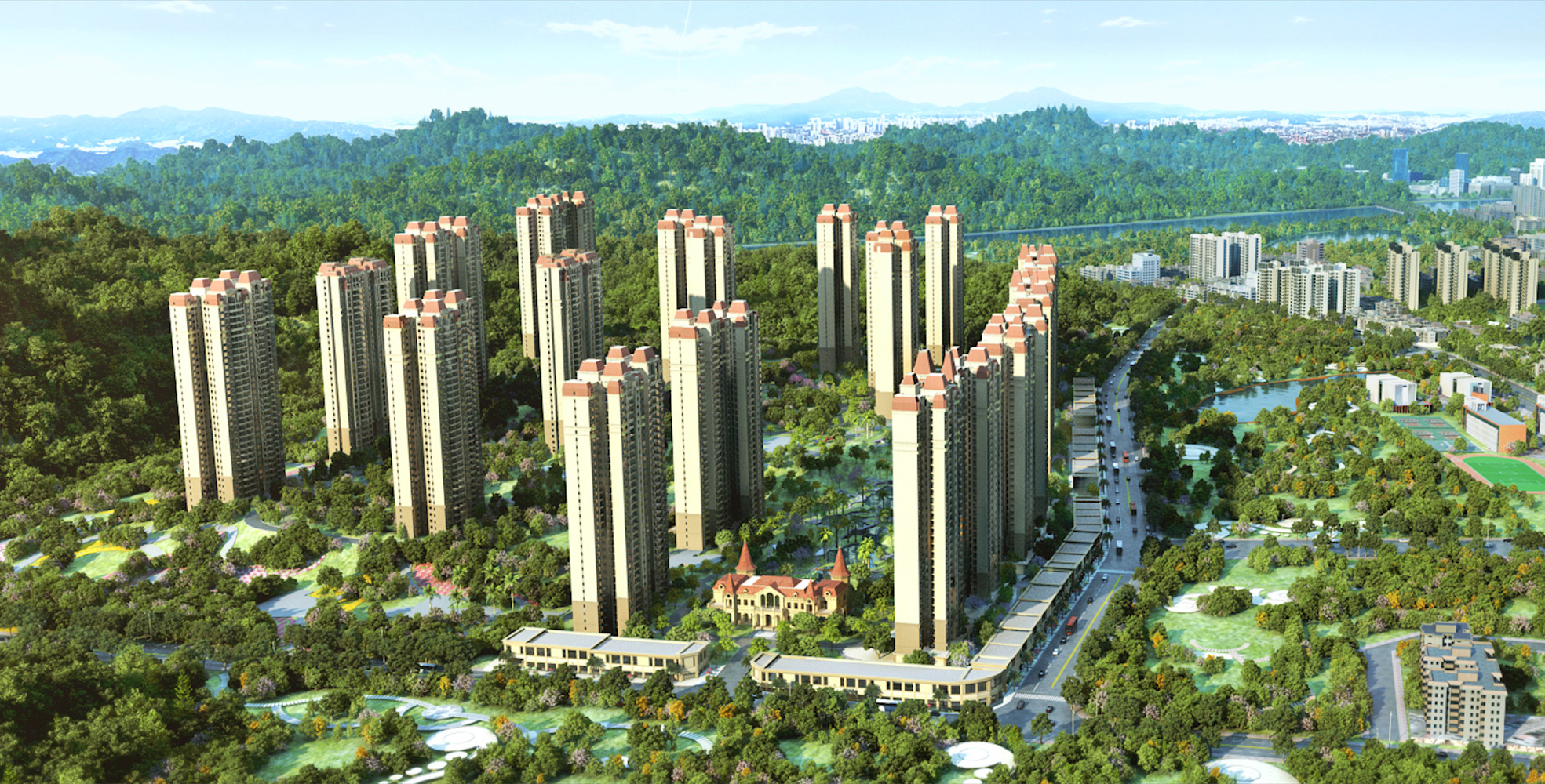 即将推出 抢房热线 0768-2186888 地址 潮州市潮州大道北富丽公园内