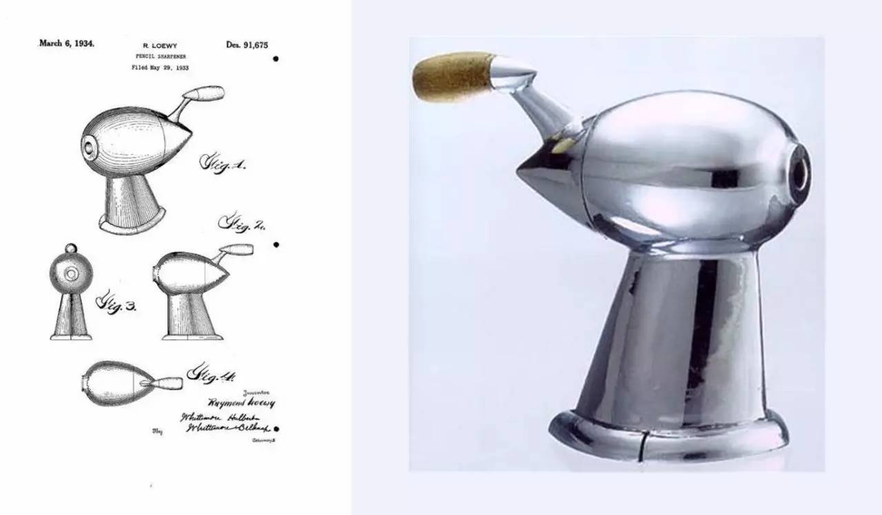 1933年,罗维设计的自动削笔刀,整体造型采用了流线型的外观,成为