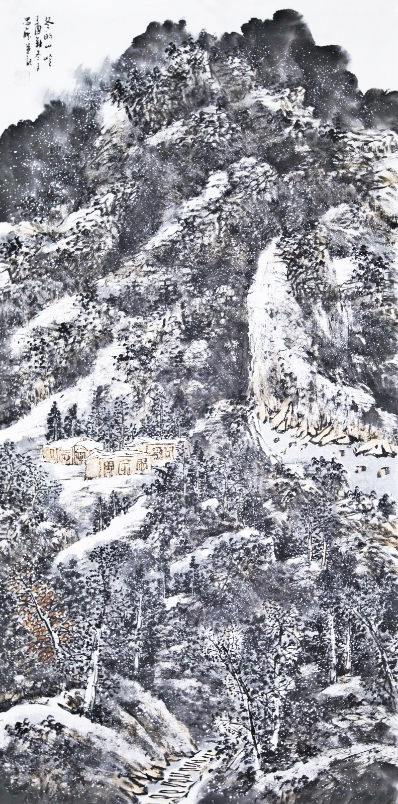 王忠雁  冬的山岭  138x68cm