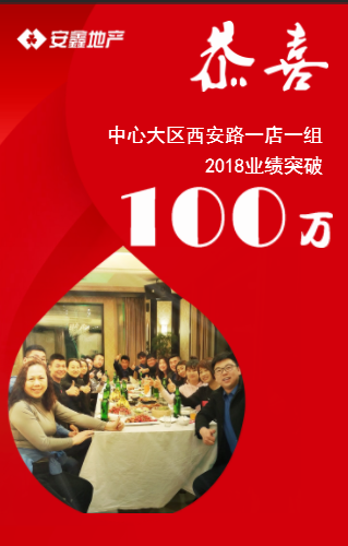 恭喜西安路店一组2019业绩突破100万