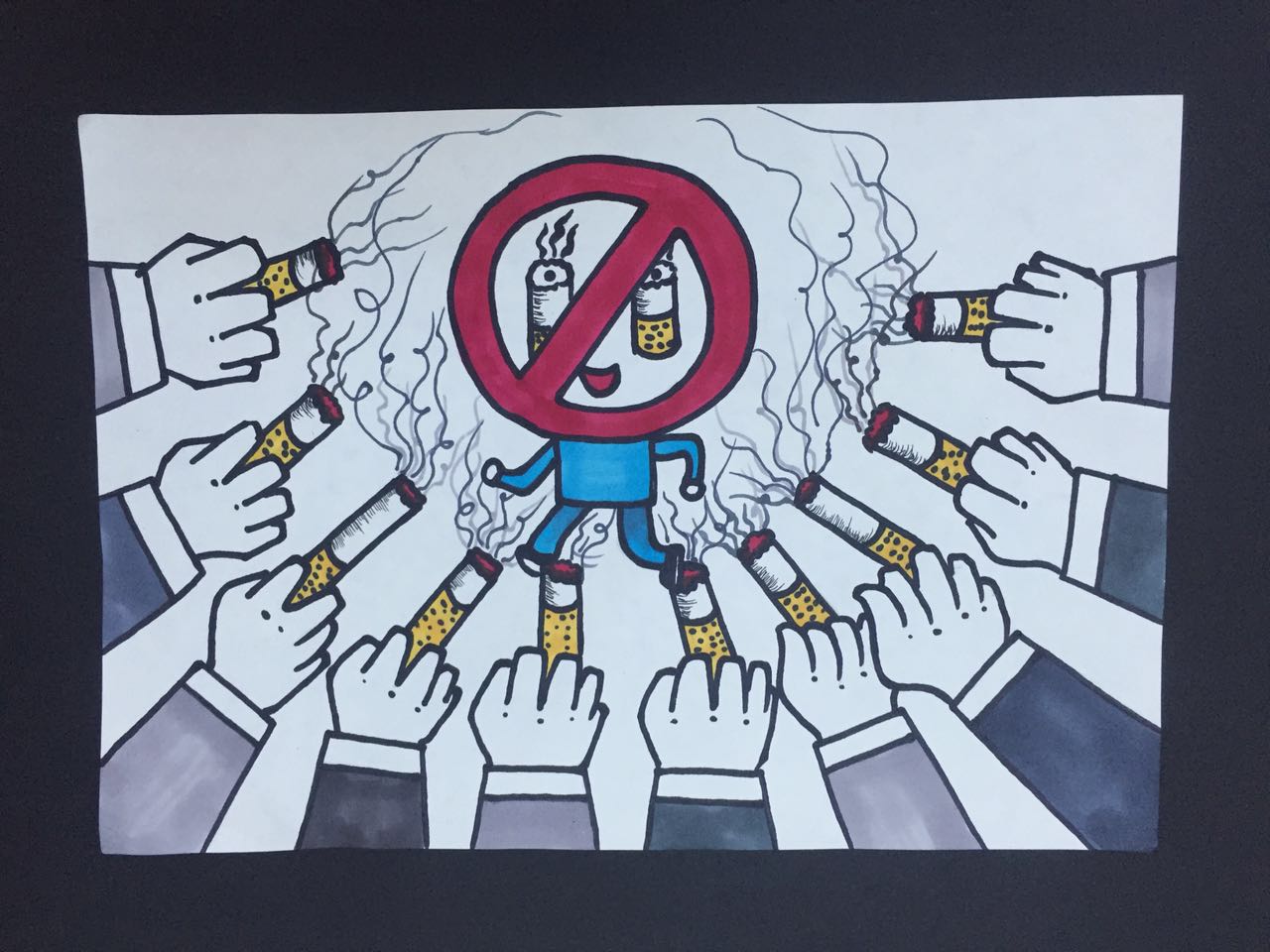 拒绝烟酒绘画图片